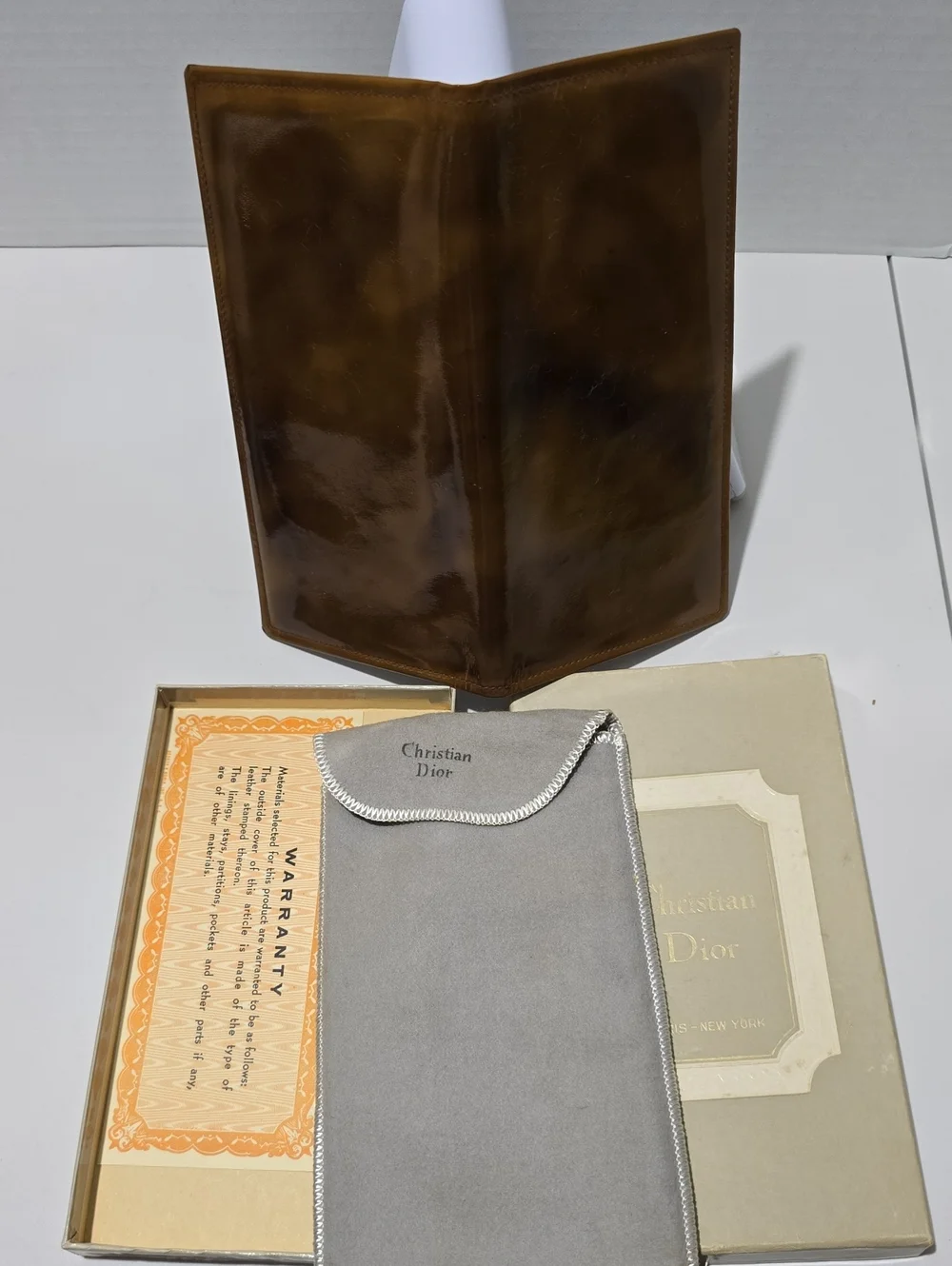 NPS Vintage Christian Dior Genuine Calf Leather Long Wallet Checkbook Cover